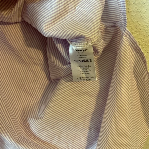 Margo Baridon Striped Buttondown in Purple Size Small - Picture 6 of 8